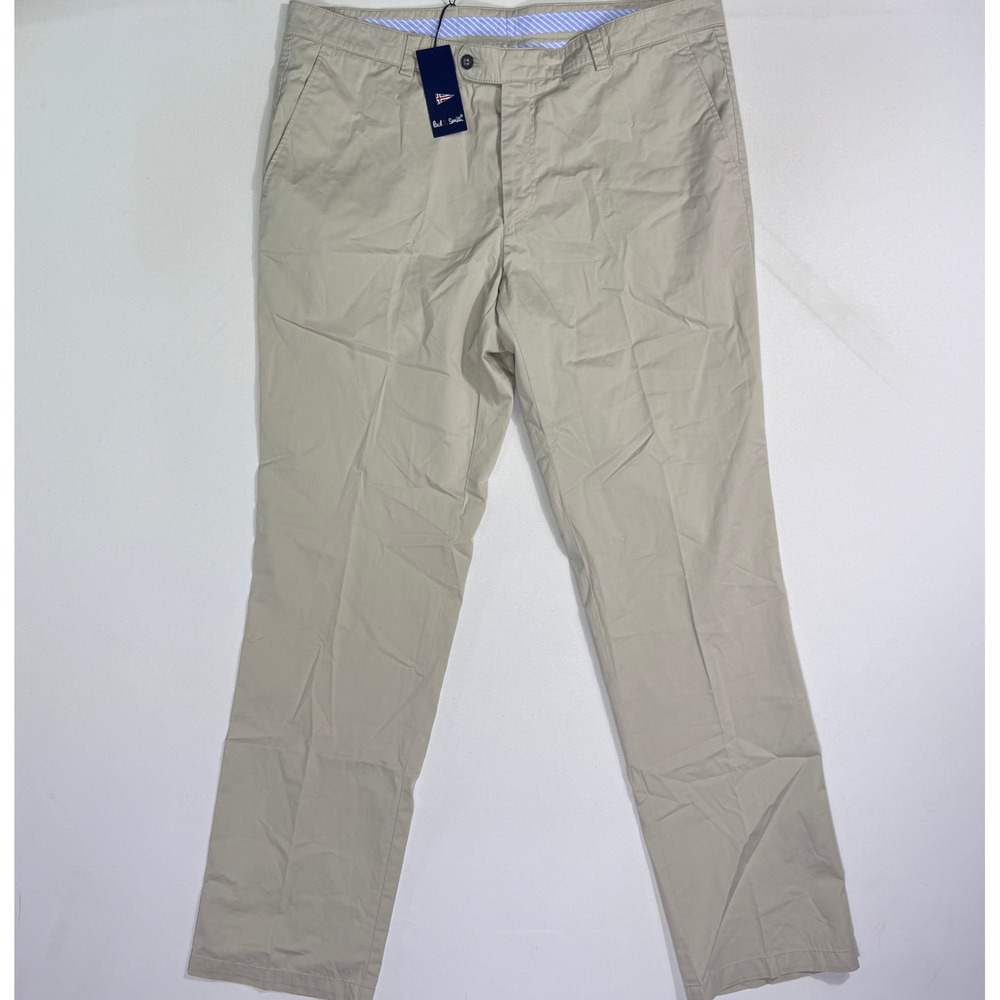 Paul Smith Mens 38x33 NWT Khaki Cotton Stretch Pants Trousers Minimalist Casual